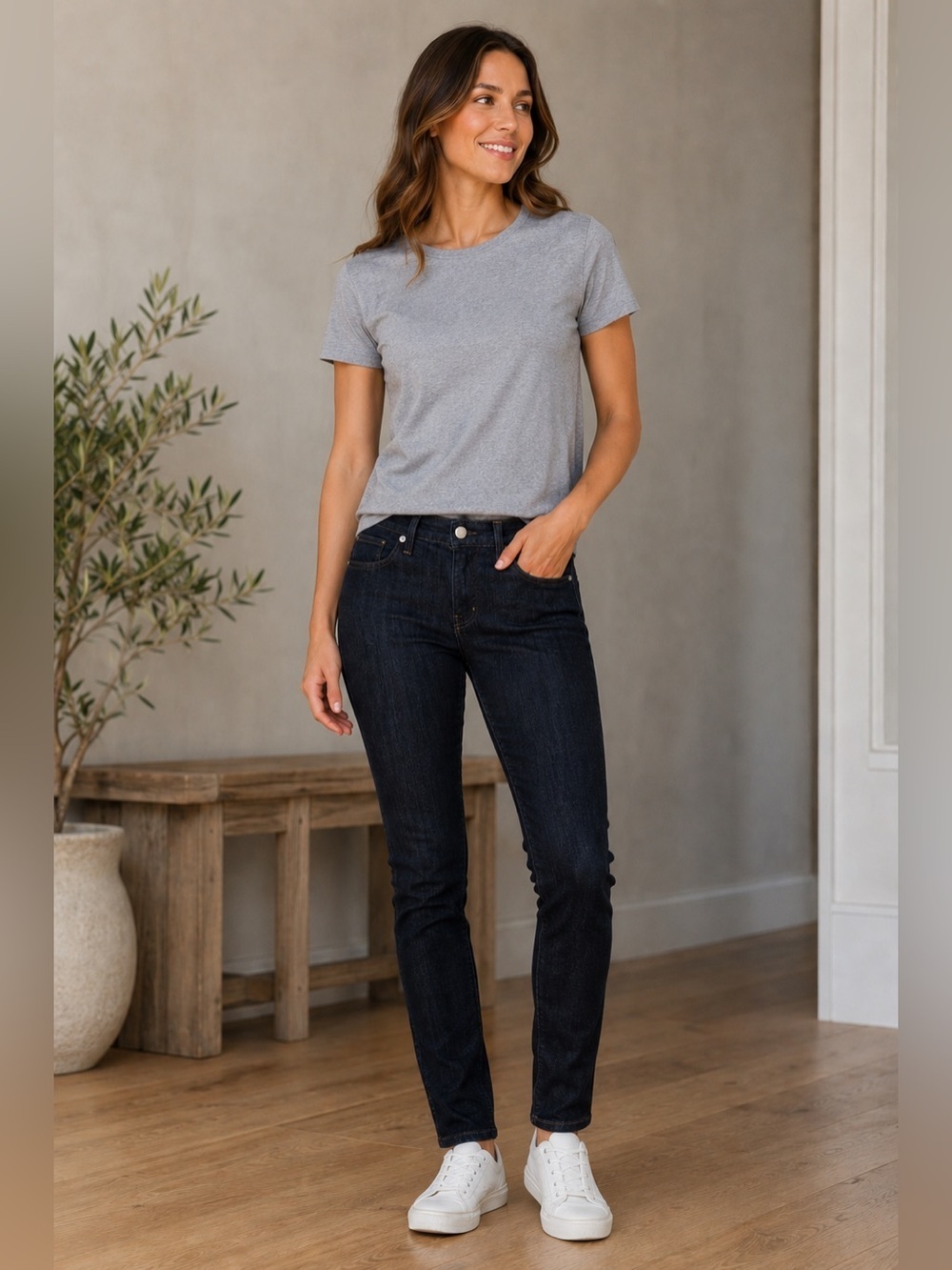 NWT BURTON Lorimer Slim Jeans Dark Rinse Wash Denim Women’s 25 Snowboard NEW